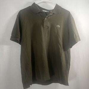 Lacoste Classic Fit Crocodile Logo Cotton Polo Size L Olive Green